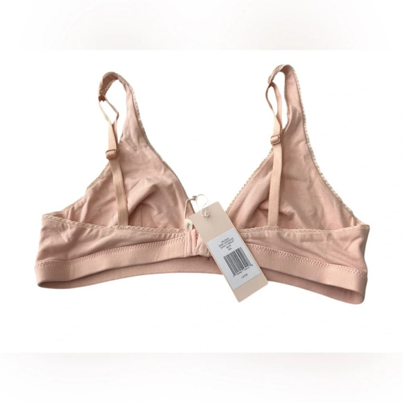 NWT Eberjey Pima Stretch Cotton V Bralette in Buff size M/L - Picture 2 of 5